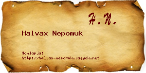 Halvax Nepomuk névjegykártya